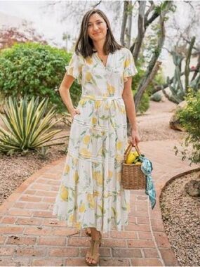 Merrick white lemon dress small